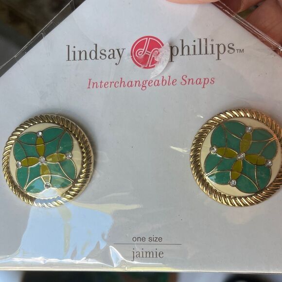 Lindsay Phillips interchangeable Snaps Jamie (Teal) Reva (Yellow) - Picture 3 of 6